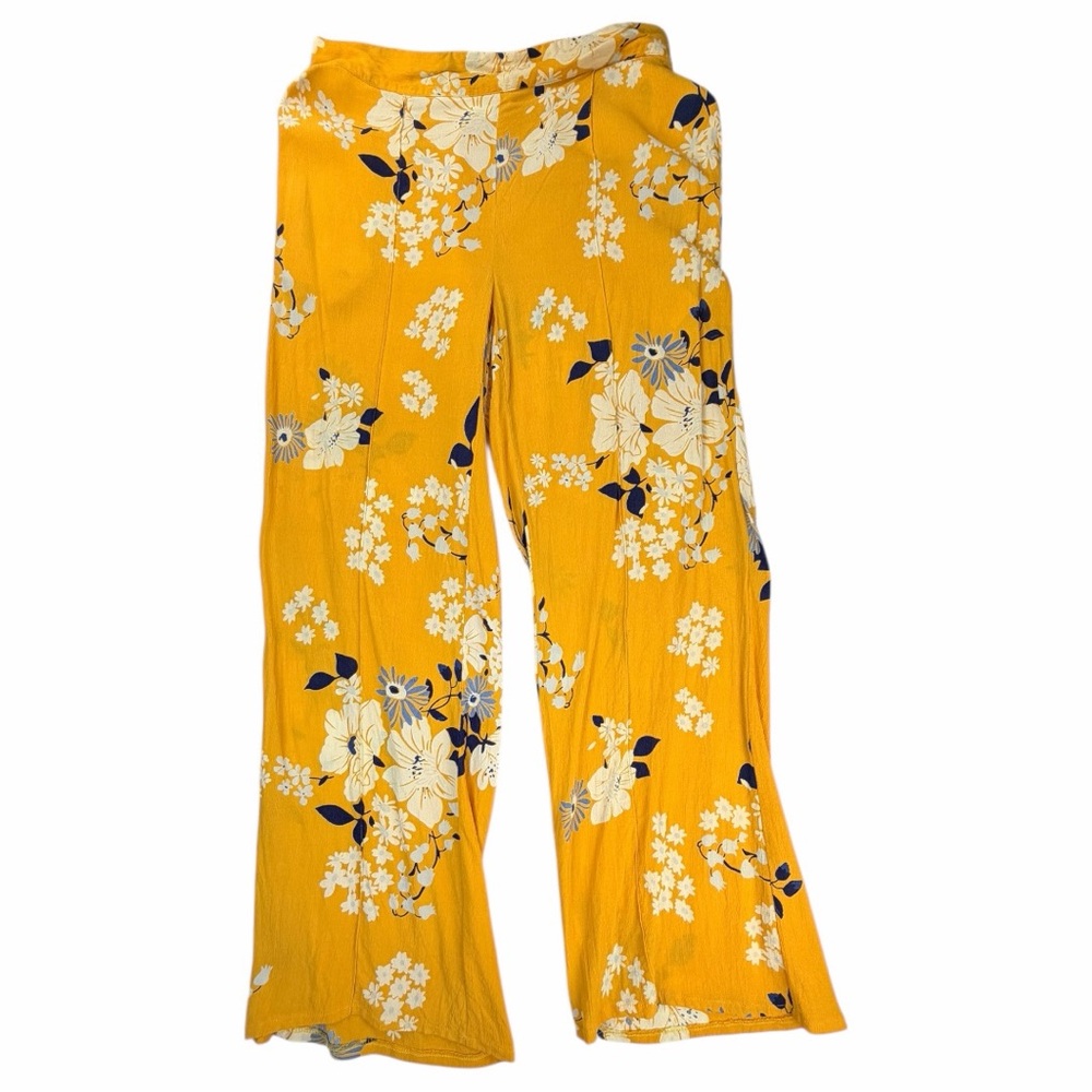 Sea New York Women's Pia High-Rise Wide Leg Yellow Floral Pants In Size 8 - Picture 2 of 9